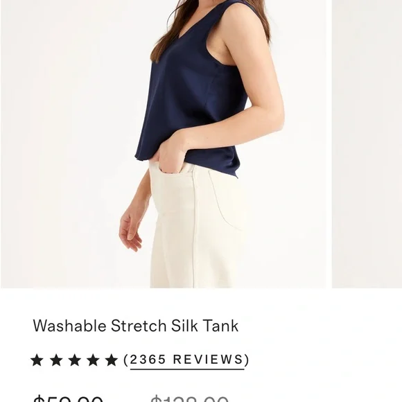 Quince Washable Stretch Silk Tank - Picture 2 of 6